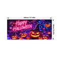 thumbnail image 7 of 13 x 6 FT Halloween Garage Door Cover Banner, Neon Spooky Haunted House Pumpkin Ghost Backdrop, UV Resistant Large Wall Decor for Indoor Outdoor Yard Home Halloween Party Decoration, 7 of 7