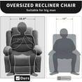 thumbnail image 6 of IdealHouse Wide Rocker Recliner Chair for Adults, Manual Oversized Recliner Chairs w/Armrest, Backrest, 2 Cup Holders, Side Pocket, Soft Lazy Boy Lounge Sofa Chair for Living Room Bedroom, Gray, 6 of 7