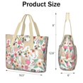 thumbnail image 3 of Tote Bag for Women - Pugs and Flowers Shoulder Bag - Large Utility Work Duffle Bag with Zipper Handbag for Travel, Work, Sprots, 3 of 5