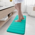 thumbnail image 1 of Alfombra de baño de espuma viscoelástica Buganda, 120 x 43 cm, antideslizante, color verde azulado, 1 of 8