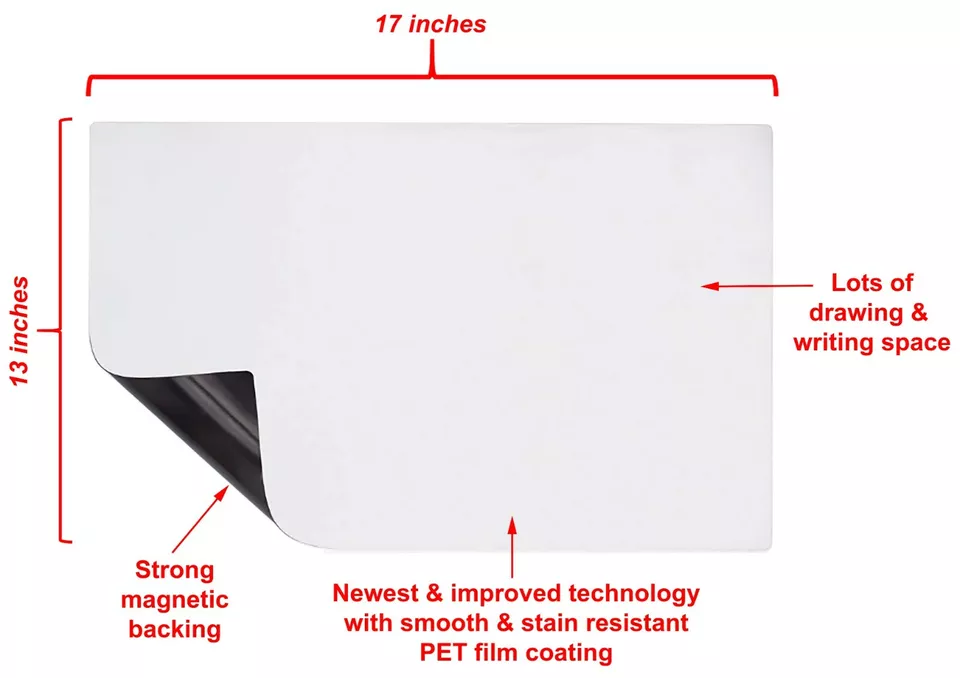 CIRCLE- Magnetic Calendar Refrigerator Whiteboard Dry Erase Organizer Sheet Set 17X13
