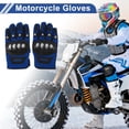 thumbnail image 2 of Unique Bargains Long Finger Steel Shell Glove Motorcycle Gloves Cycling Gloves for Climbing Motorcycling Hiking Cycling Rubber/Plastic Blue One Size 19.5cmx11cm 1 Pair, 2 of 7