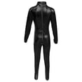 thumbnail image 4 of ZHOGXU Kids Girls Romper Long Sleeve Turtleneck Solid Color Stretchy Comfortable Jumpsuit Bodysuit For Stage Performance,Black,7-9 Years, 4 of 5