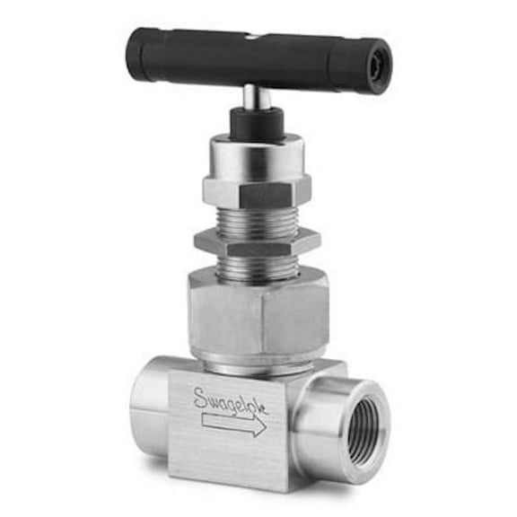 SS-3NBF2-G | Swagelok Union Bonnet Needle Valve, Inlet/Outlet : 1/8" Female : NPT, 6,000 psi, 316 Stainless