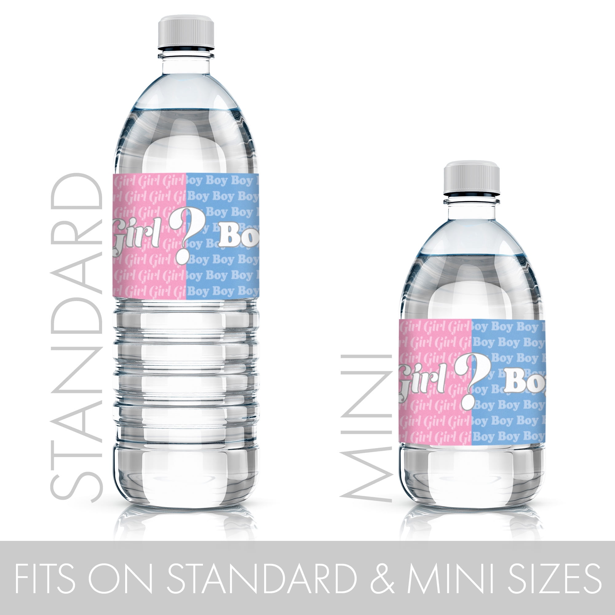 Gender Reveal Party: Little Man or Little Miss - Water Bottle Labels - –  Distinctivs