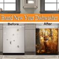 thumbnail image 4 of Dishwasher Magnet Cover Sticker Forest Deer Pattern Magnetic Refrigerator Panel Front Door Fridge Microwave Decal 23W x 26H inchs, 4 of 6
