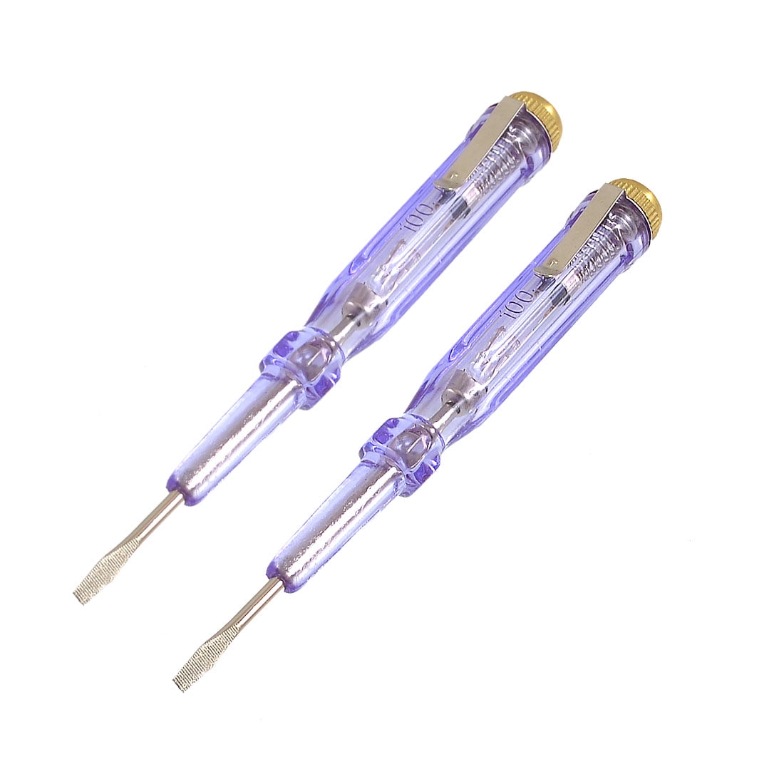 2 Pcs AC100V500V Voltage Tester Pen Slotted Screwdriver Electroprobe