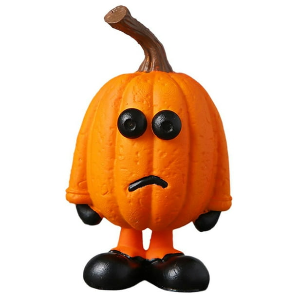 Calabaza de resina con caras divertidas, calabazas tejidas a mano, adorno, estatua de calabazas, figurita EstiloD 5.7x4.4x9.4cm