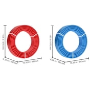 SKYSHALO 1/2” 2x100ft Blue & Red PEX-A Tubing/Pipe for Potable Water with Cutter
