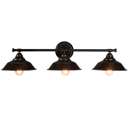 Costway Modern Industrial 3-Light Bathroom Wall Sconce ...