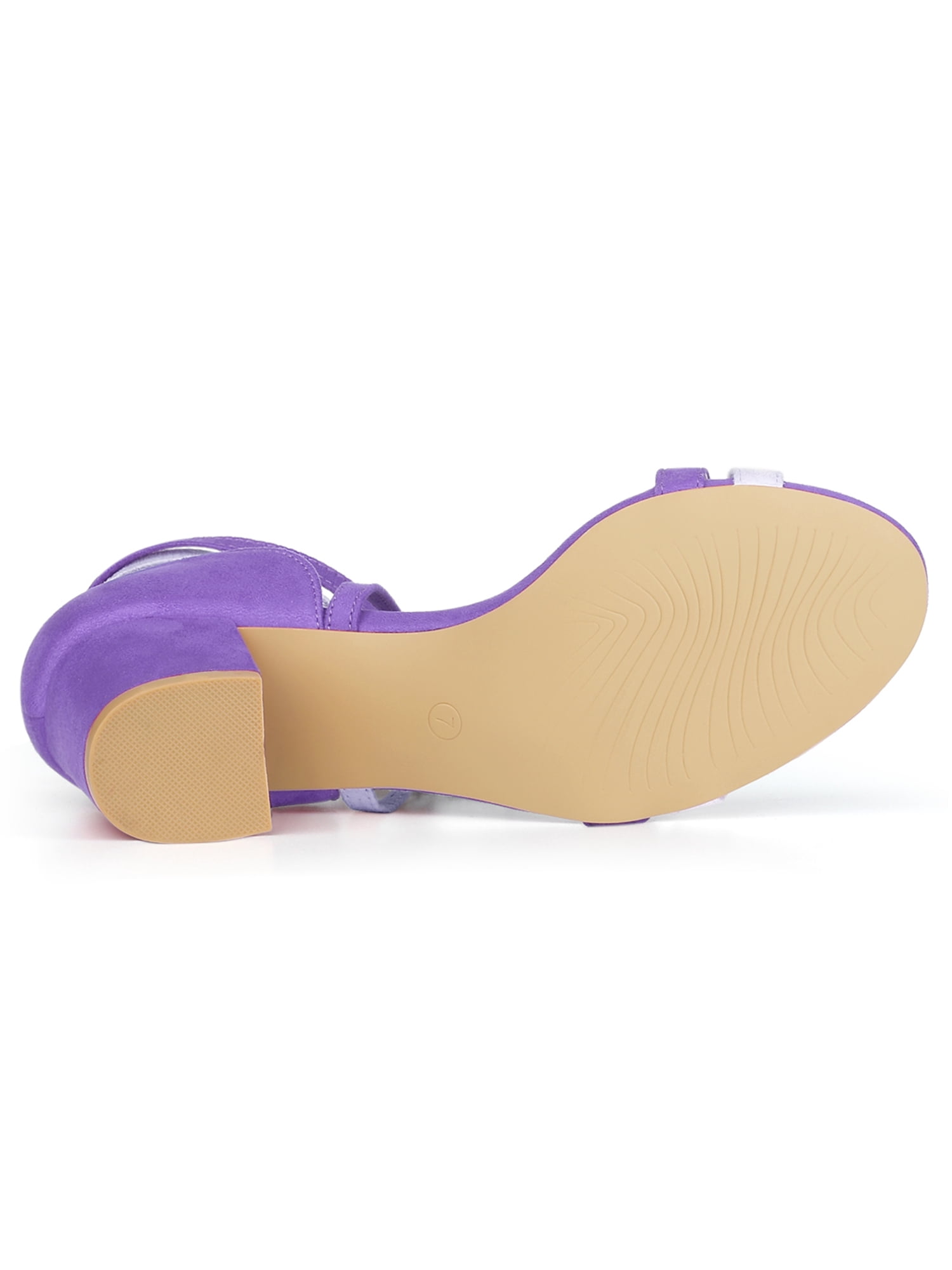DARING DIVA Women's  Fashion Open Toe Lace Up Color Block Heel Sandals Purple 9