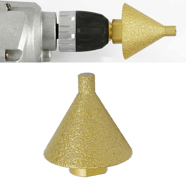 Broca, Broca De Biselado De Diamante De Grano 50, Cónica Con Varilla Adaptadora M14 Para Taladro Manual