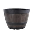 thumbnail image 1 of keepw Simulation Wooden Planter Pot Resin Flower Pot Plant Container for Outdoor or Indoor Decor, 1 of 8