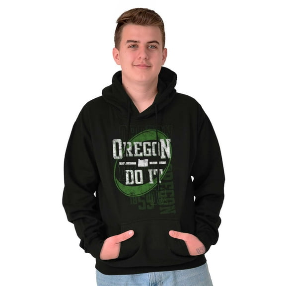 Oregon Map State Shape Do It OR Pride Unisex Plus Fleece Graphic Hoodie Brisco Brands 2X
