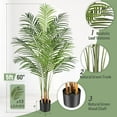 thumbnail image 3 of 5ft Artificial Palm Tree Indoor Plant Tall Fake Tropical  Palm Tree in Pot with Real Bark Design Faux Areca Palm Tree for Home Office Living Room Bedroom Farmhouse Modern Decor 1pcs, 3 of 8