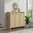 thumbnail image 6 of SICOTAS 7 Tier Shoe Storage Cabinet for Entryway, 30 Pairs Rattan Shoe Rack Cabinet with Doors & Adjustable Shelves, Boho Shoe Organizer Cabinet for Hallway, Light Oak, 6 of 10