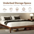 thumbnail image 3 of allforwood Thor Solid Wood Bed Frame, Queen Size, Japanese Joinery Bed Frame, Wood Slat Support, No Box Spring Needed, Easy Assembly, Minimalist & Modern Style (Walnut Finish, Queen), 3 of 6