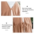 thumbnail image 3 of Cotton Linen Apron Ladies Long Sleeve Apron Gardening, Painting, Baking, Home Cooking Apron - Caramel, 3 of 6