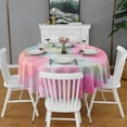 thumbnail image 2 of Colorful Floral Watercolor Pattern Round Tablecloth 60"x60",Wrinkle Wipeable Table Cloth for Kitchen Dining Room Picnic Patio Party, 2 of 6
