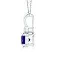 thumbnail image 2 of ANGARA Natural 1.45 ct Tanzanite Solitaire V-Bale Pendant with Diamond in 14K White Gold for Women (Size-7mm) | December Birthstone, Anniversary, Jewelry Gift for Women | Natural Tanzanite Necklace, 2 of 7