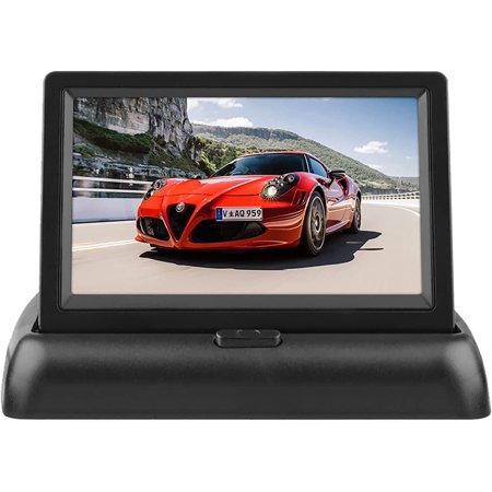 4.3" Car Auto Foldable Monitor LCD Screen Dash Stand , 12-24V Input Universal for Backup Camera