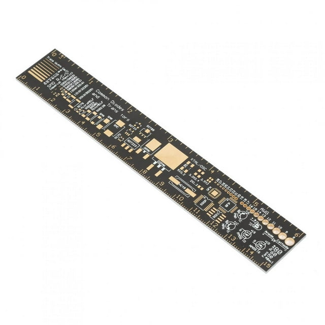 Printed Circuit Board Ruler, R-4 Gold-Plated Circuit Board Engineering Ruler, 6inch Industry Household For Electronic Engineers Electronic Enthusiasts
