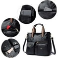 thumbnail image 3 of CoCopeaunts Multi Pocket Tote Bag for Women PU Leather Satchel Bags Shoulder Handbags Large Handle Satchel Laptop Bag, 3 of 7