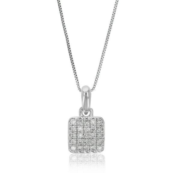 Vir Jewels 1/10 CTTW Lab Grown Diamond Pendant Necklace in Sterling Silver with Chain For Women