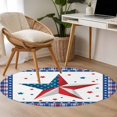 thumbnail image 4 of Independence Day Round Area Rug 3.3Ft Washable Circle Rugs for Dining Room Table, Red Blue Patriotic Star Stripes Plaid Non-Slip Carpet Floor Mats Indoor Outdoor Carpet Runner Aesthetic Home Decor, 4 of 8