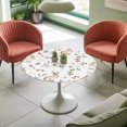 thumbnail image 4 of Watercolor Rabbit Elastic Fitted Round Table Cover Spring Pastoral Waterproof Outdoor Tablecloth for Holiday Party, Picnic, Patio & Dining Fits Tables Up to 45"-54", 4 of 8