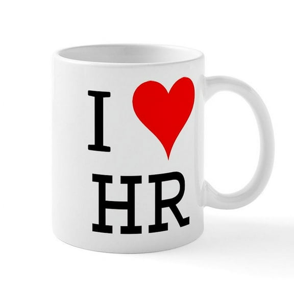 CafePress - I Love HR Mug - 11 oz Ceramic Mug - Novelty Coffee Tea Cup