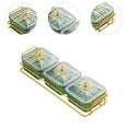 thumbnail image 6 of deevoka 3 Serving Bowls with Lids and Holder Candy and Nut Dishes for Cookies Sweets green, 6 of 9