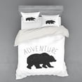 thumbnail image 2 of Ambesonne Adventure Bedding Set 3 Pcs, Wild Bear Nature Love, Twin XL, Charcoal Grey White, 2 of 3
