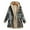 Grey, variant on comerut Women Overcoat Keep Warm Hooded Polyester Ethnic Pattern Winter Coat for Daily Wear