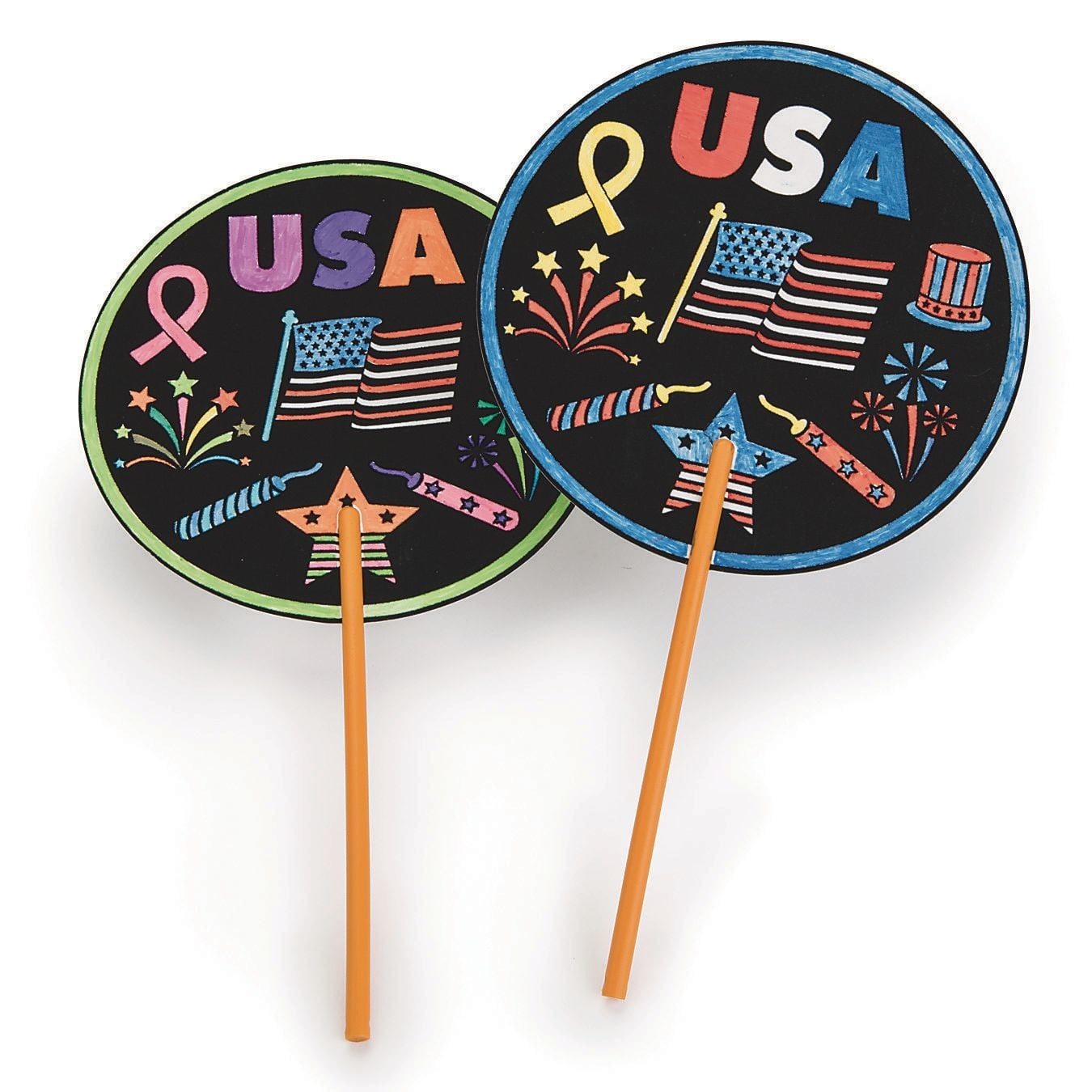 Patriotic Velvet Art Fan (Pack of 48)