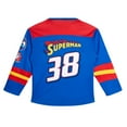 thumbnail image 2 of DC Comics Justice League Superman Mesh Hockey Jersey Long Sleeve T-Shirt Toddler to Big Kid, 2 of 5