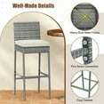 thumbnail image 2 of Topcobe Set of 2/4 Patio Wicker Barstools with Soft Seat Cushion and Cozy Footrest-Set of 2, Outdoor Patio Furniture for Porch Balcony Garden Backyard, 2 of 7