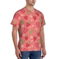 thumbnail image 2 of Vsdgher Strawberry Floral Print Men's Dry Fit Mesh Athletic Shirts Moisture Wicking Tennis T-Shirt Tops, 2 of 9