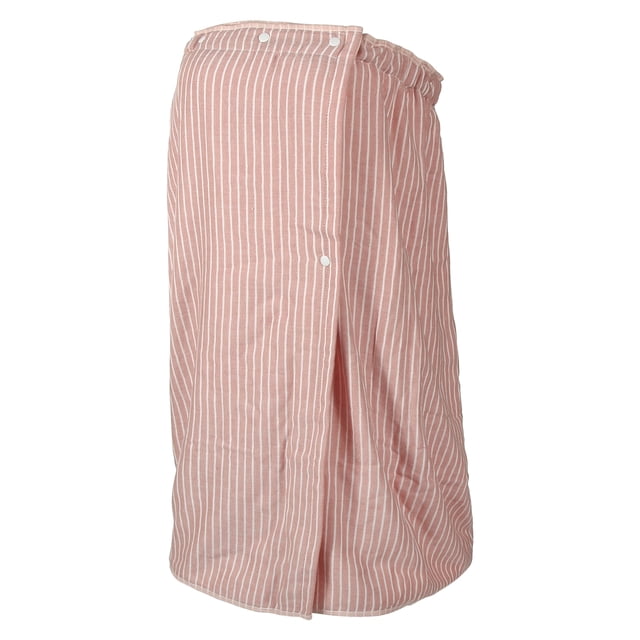 Toalla de baño a rayas finas, absorbente, suave, rosa, 27,8 "de longitud para baño con botón ajustable, 1 ud.