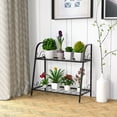 thumbnail image 4 of Patiojoy Metal Plant Stand 2-Tier Flower Potted Holder Ladder-Shapped Storage Rack Shelf Shoe Rack Black, 4 of 7