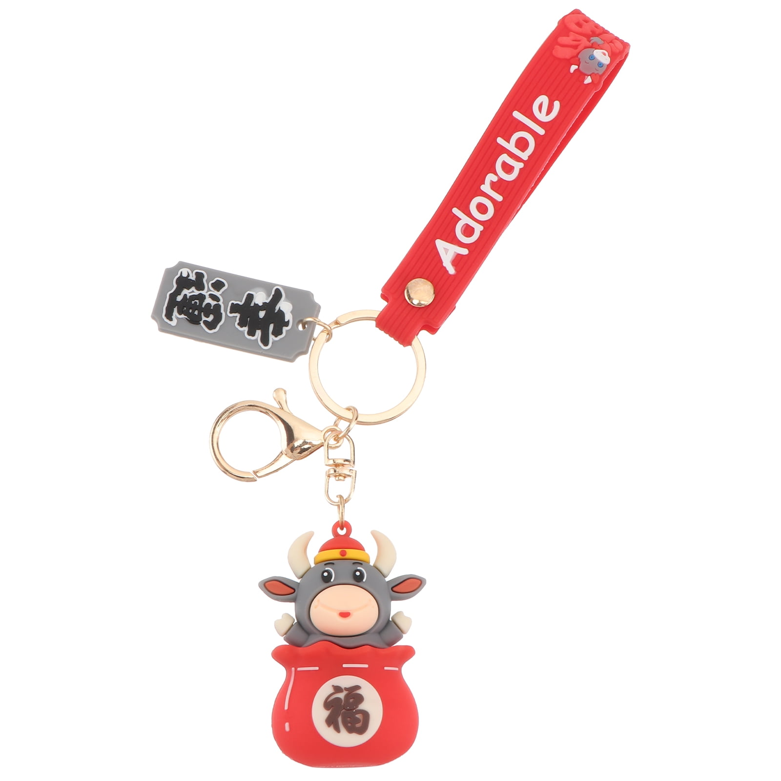 NUOLUX Keychain Key Animal Year Keyring Gift Chain New Ring Ox Charm