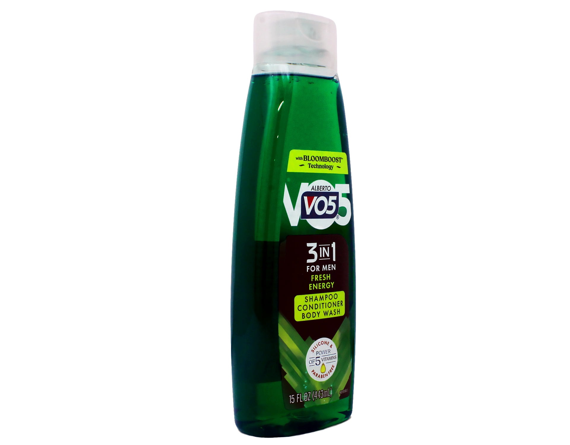 Alberto VO5 Men Fresh Energy 3 in 1 Shampoo Conditioner Body Wash, 15 Oz, Pack of 12