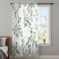 thumbnail image 4 of Tropical Foliage Sheer Curtains 45 Inches Long, Sage Green Botanical Spring Summer Light Filering Curtains, Breathable Simi Curtain Privacy Drapes for Kitchen Bathroom Small Window Treatment, 4 of 9