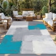 thumbnail image 2 of Blue Abstract Outdoor Rug for Patio/Deck/Porch, Non-Slip Large Area Rug 5 x 7 Ft, Grey Geometric Oil Painting Vintage Gradient Indoor Outdoor Rugs Washable Area Rugs, Camping Rug Carpet Runner, 2 of 8