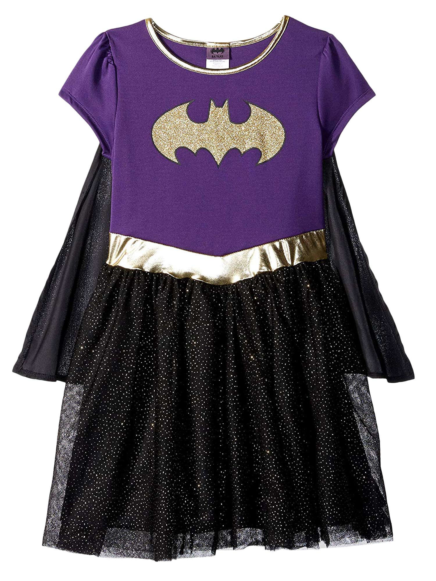 Batgirl Purple Kid Cape Glitter Bat Symbol Children Costume Cape