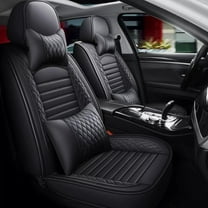 WRWolf Car 5-Seat Covers Front & Rear Full Set for Toyota Yaris 2013-2023 PU Leather Seat Cushion Protector Waterproof Black