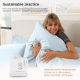thumbnail image 6 of Threadmill Supima Cotton Queen Sheet Set, 1200 Thread Count for Queen Mattresses, 4 Piece American Luxury Bed Sheets, Sateen Hotel Quality Sheets with Elasticized Deep Pocket, Light Blue, 6 of 9