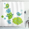 thumbnail image 1 of Ambesonne Cartoon Shower Curtain, Happy Animals Playing, 69"Wx84"L, Lime Green Blue, 1 of 3