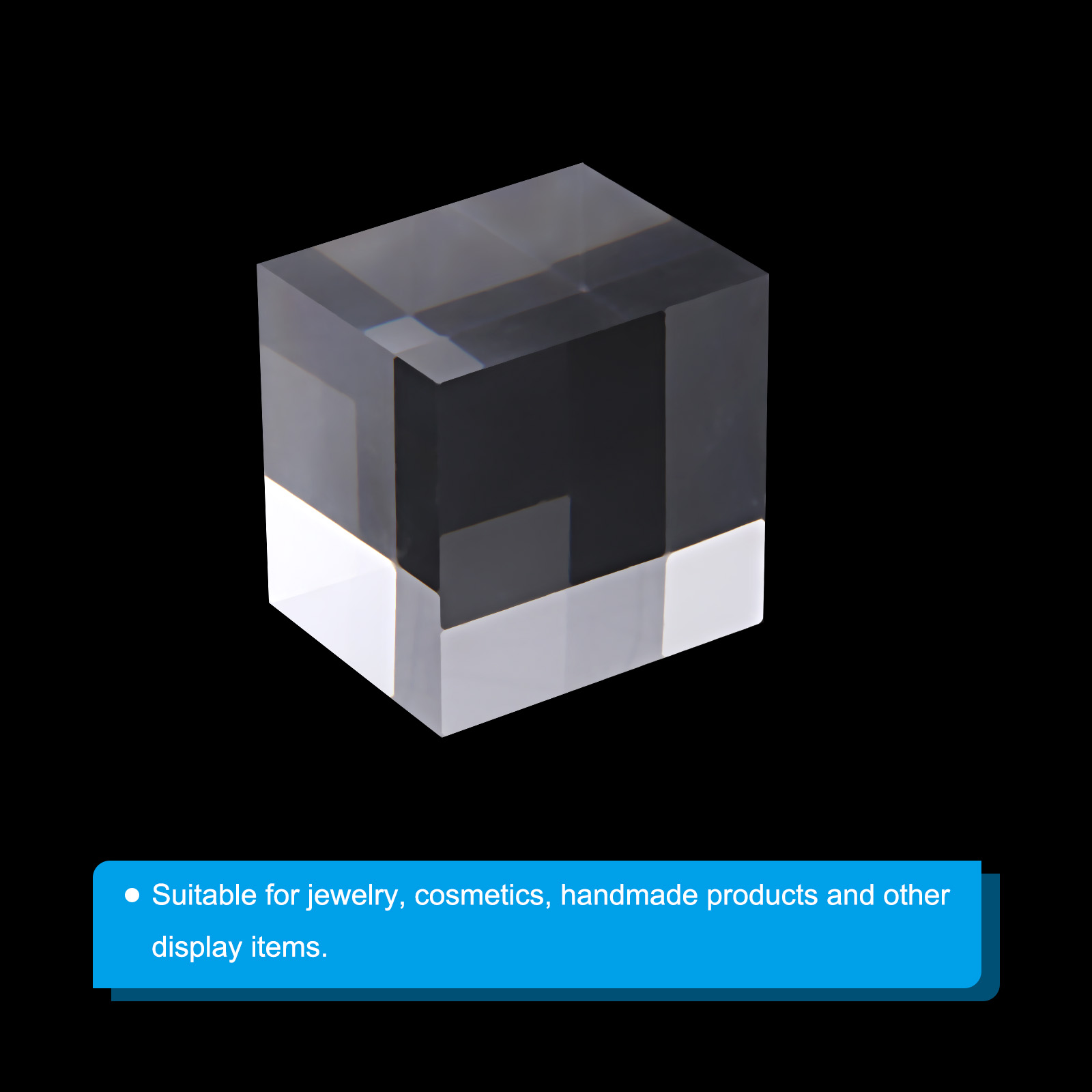 Unique Bargains Display Riser Acrylic Cube Stand Showcase Ring Holder 2"x2"x1.5" 2Pcs