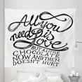 thumbnail image 1 of Black and White Tapestry, All You Need is Love Calligraphy Comic Fun Happiness Words Classic Art Print, Fabric Wall Hanging Decor for Bedroom Living Room Dorm, 5 Sizes, White Black, by Ambesonne, 1 of 1